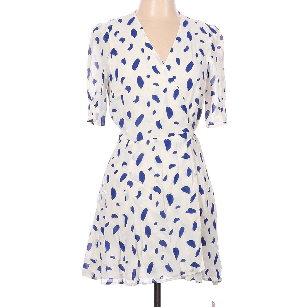 Reformation Blue and White Polka Dot Dress